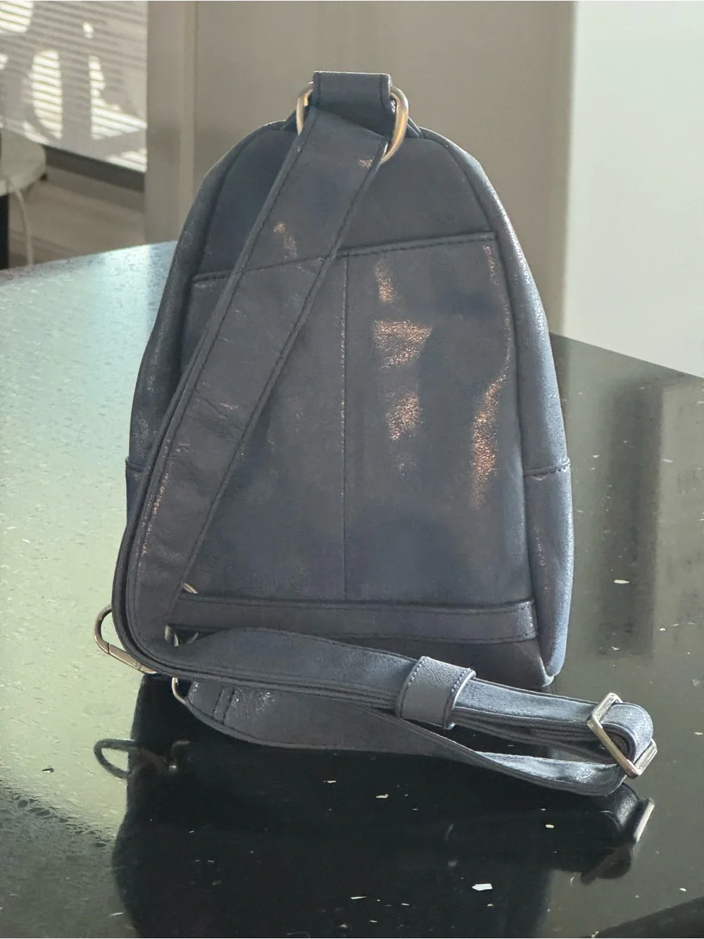 Hobo International Fern Sling in buffed leather azure blue, like new!